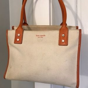 White canvas Kate Spade purse!